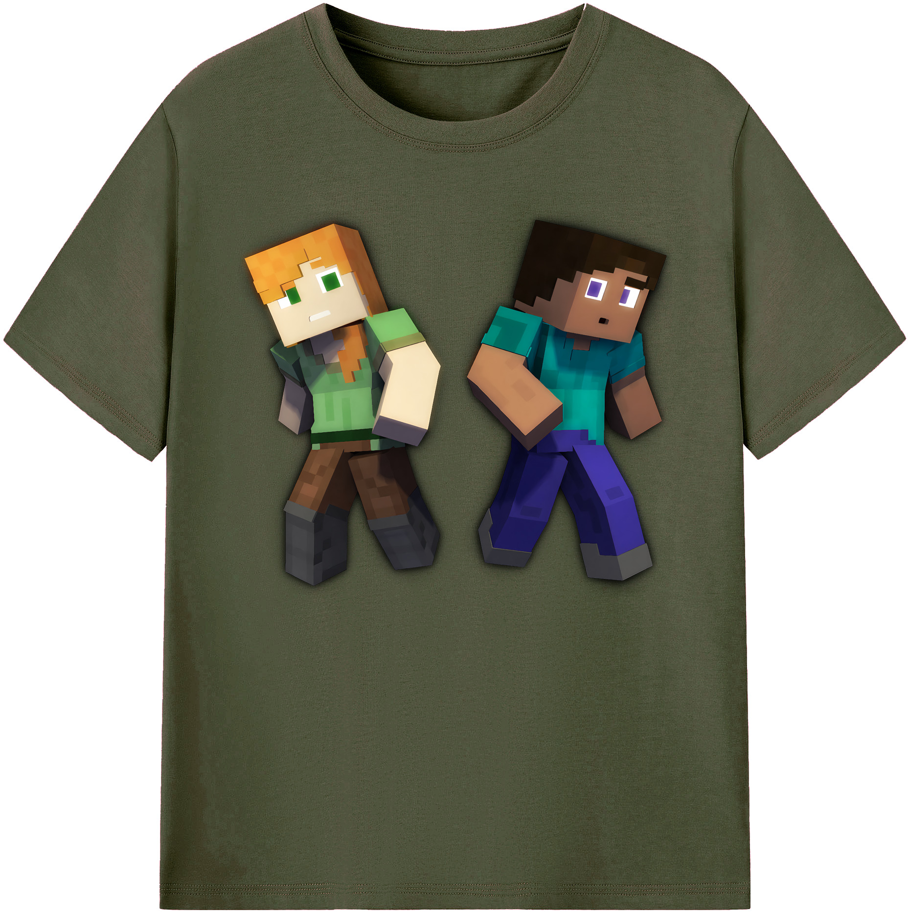 （画像用） マインクラフト ブロックの世界 Minecraft MC Block world 綿100％ メンズ半袖Tシャツ｜肌触りやわらか＆通気性